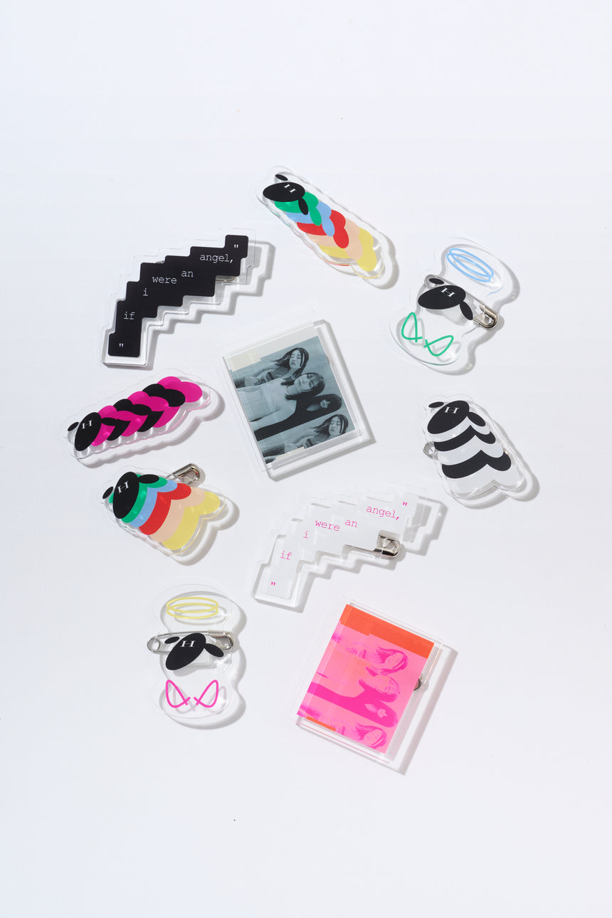 if i were an angel, keychain acrylic badge (10 types random)