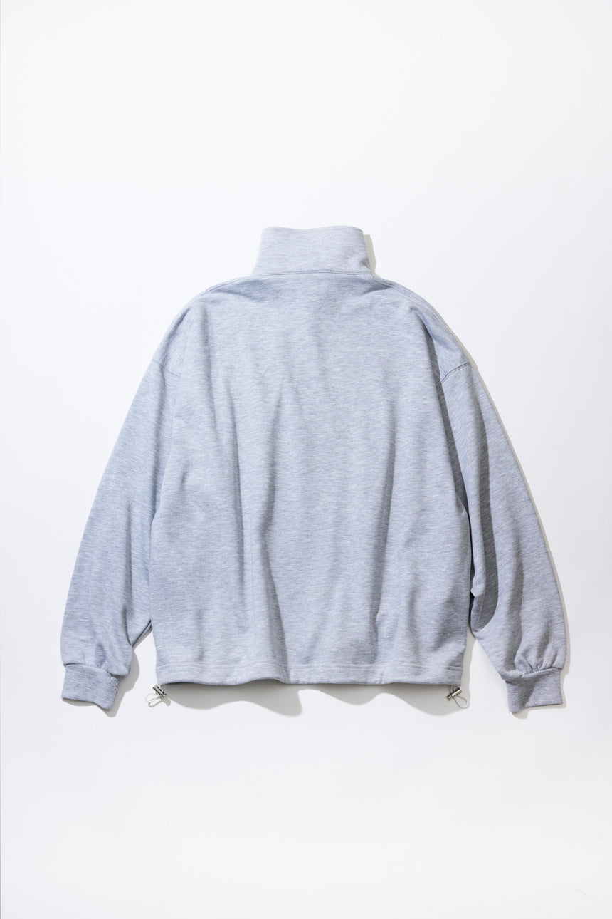 Embroidered half-zip sweatshirt [GRAY]