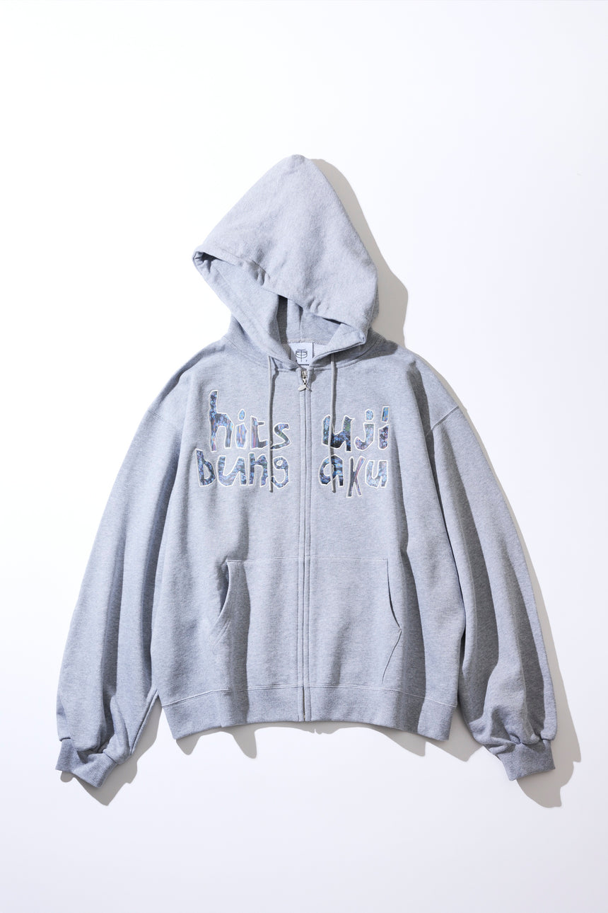 SPRING FLOWER zip-up hoodie[GRAY]