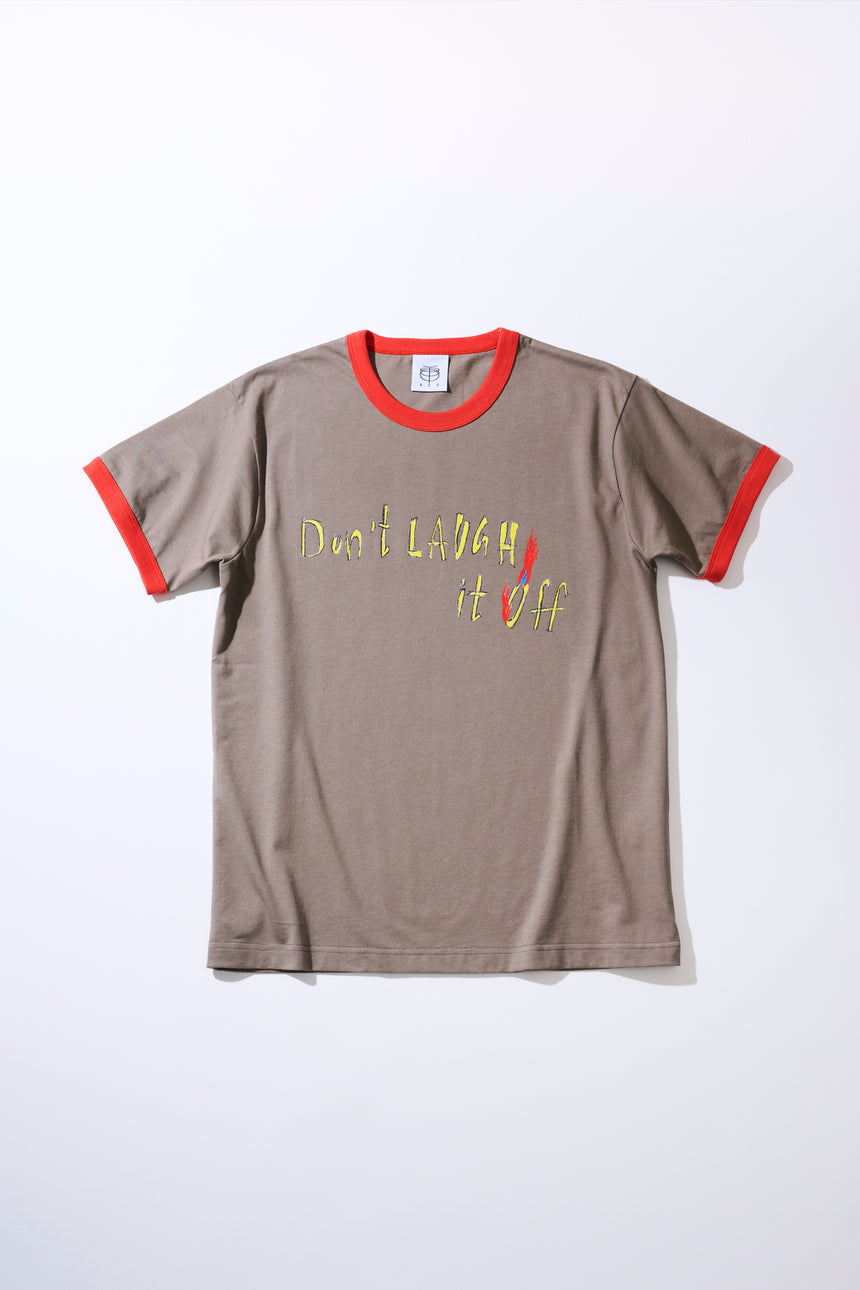 Don't Laugh It Off T-shirt [GRAY x RED]