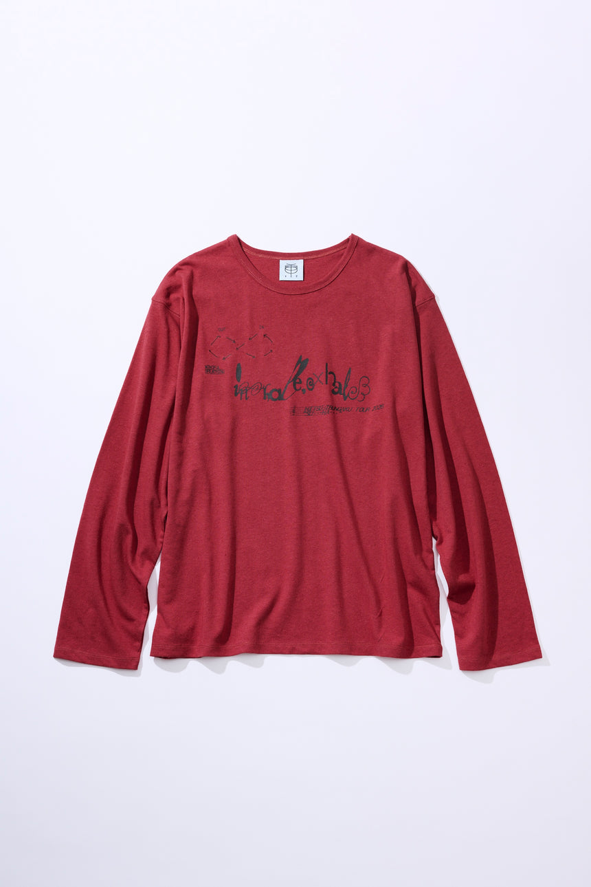 MINDFUL BREATHING Long Sleeve T-shirt [RED]
