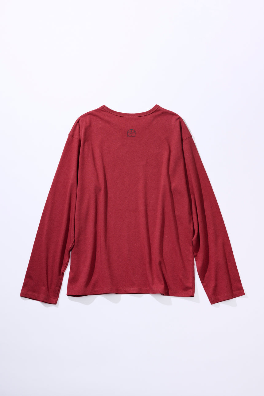 MINDFUL BREATHING Long Sleeve T-shirt [RED]