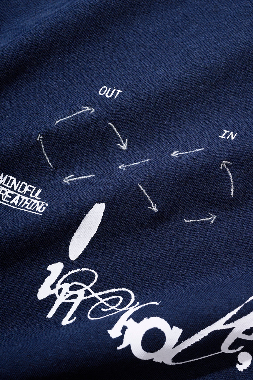 MINDFUL BREATHING Long T-shirt [NAVY]