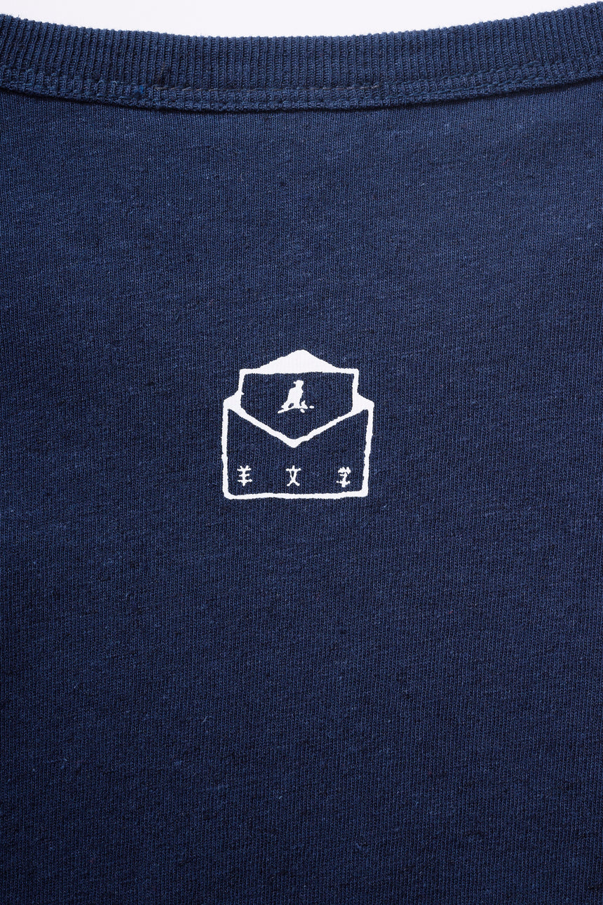 MINDFUL BREATHING Long T-shirt [NAVY]